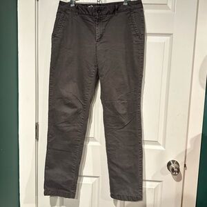 Eddie Bauer Legendwash Relaxed Women’s Charcoal Gray Flannel Lined Pants size 10